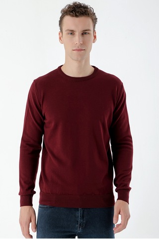 Morven Erkek Koyu Bordo Basic Bisiklet Yaka Dynamic Fit Rahat Kesim Triko 25kc017001752 Koyu Bordo
