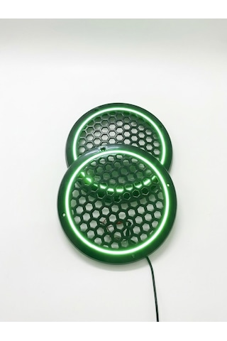 20cm Yeşil Neon Ledli Hoparlör Kapağı
