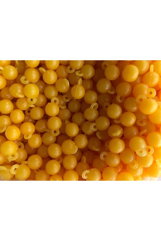 Sazan Kulplu Boncuk Rig Boncuğu 8 Mm Sarı 100 Adet