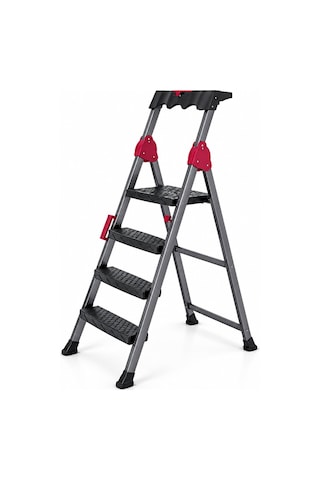 Lorenzo Metal Merdiven 3+1 Basamak 150 Kg Taşıma Kapasitesi 6+1
