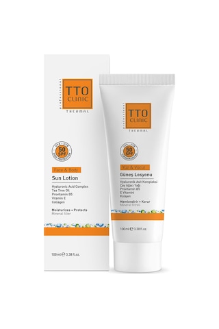 Tto Clinic Akneli ve Rozalı Ciltler için Çay Ağacı Yağlı Güneş Losyonu SPF50 100 ML