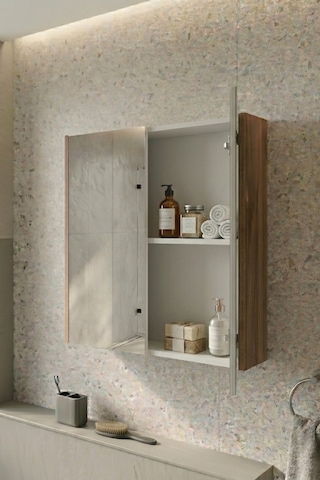 Karen Banyo Lila Banyo Dolabı, Üst Modül, Aynalı Dolap Gümüş