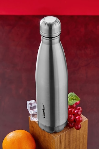 Cooker 500 Ml Paslanmaz Çelik Termos - Çift Kat Yalıtım, 6 Saat Sıcak 12 Saat Soğuk, Sızdırmaz Suluk Ckr2053 Gümüş Gri