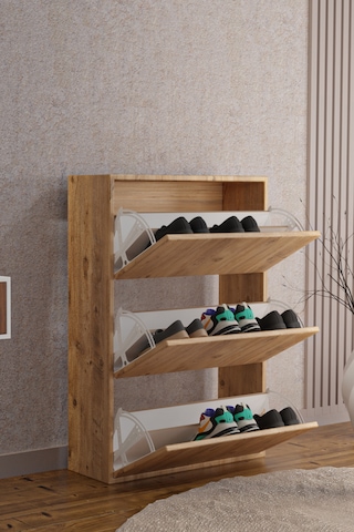 Ae-1078 Vizyon Ayakkabılık Duvara Monte Edilebilir, Atlantik Çam Atlantik - Çam