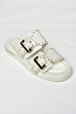 Fox Shoes S518106509 Beyaz Kadın Terlik Beyaz