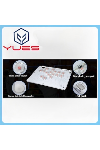 Yues Rgb Arcade Stick Fighting Stick Ps4/ps3/pc/steam/android/Apple Uyumlu iOS