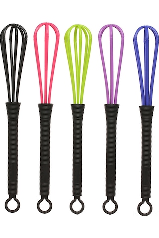 Qingmipy 5'li Saç Boyası Karıştırıcı Seti - Kaymaz Sap, Dayanıklı Plastik, Kolay Kullanım 18cm Çok Renkli