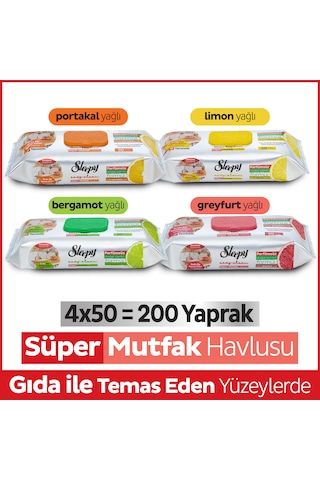 Easy Clean Süper Yüzey Temizlik Mutfak Havlusu&Mendili Karma Paket 4X50 (200 Yaprak)