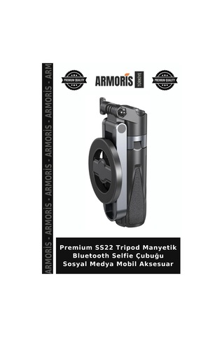 Premium Ss22 Tripod Manyetik Bluetooth Selfie Çubuğu Sosyal Medya Mobil Aksesuar