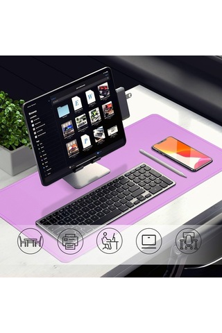 60x30 Cm Pembe Çift Taraflı Deri Desk Mat, Pu Deri Masa Koruyucu Ve Masa Sümeni, Suya Dayanıklı Kolay Silinebilir 2