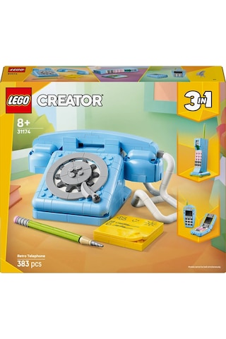 LEGO® Creator 3'ü 1 Arada Retro Telefon 31174 - 8 Yaş ve Üzeri 1980'ler veya 2000'ler Modeli Yaratıcı Oyuncak Yapım Seti (383 Parça)