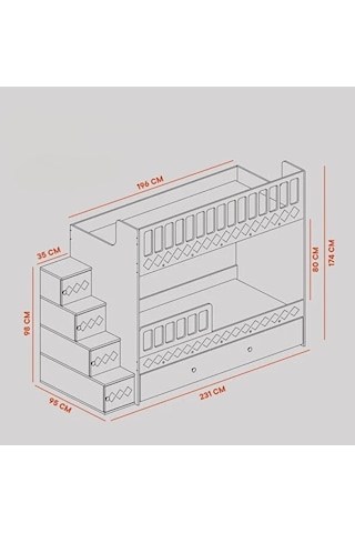 Pretty Mdf Çelik Profilli Yavrulu Ranza Mb M2