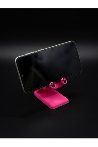 Pati Ve Ayı Tasarımlı Sevimli Telefon Standı - Pembe - Çocuklara/hayvanseverlere