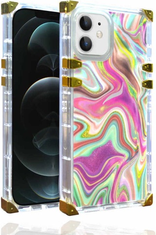 Apple Uyumlu iPhone 12 Kılıf Zore Ples Kapak Pembe Koyu