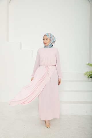 Armine Trend Kolları Lastikli Astarlı Elbise-rose 25yt927 Rose