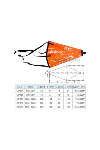 Firtina Çipasi 60x75CM 6 Metre Tekneler için - No 2
