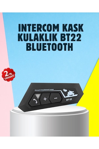 Bt22 Motosiklet Kask İçi Bluetooth Kulaklık İnterkom Destekli