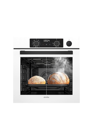 Simfer 8245 11 Fonksiyon Steam Master Ankastre Fırın Beyaz Cam Dijital