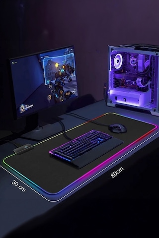 Thentech 80x30cm Rgb Ledli Mousepad Xl Boy Açılır Kapanır Işıklı Profesyonel Kullanıma Uygun Rgb Led Mousepad