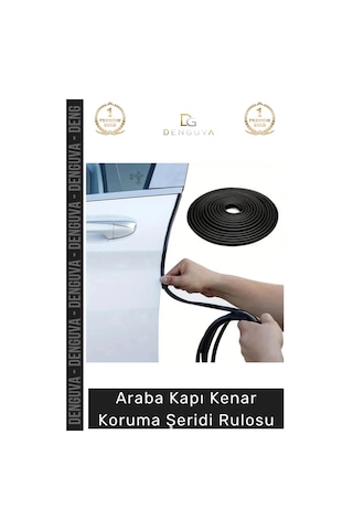 Fitilşerit Otomobil Kapı Kenar Metal Klipsli Kauçuk Esnek Darbe Çizilme Koruma Fitil Şeridi Rulosu