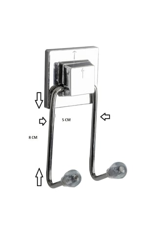 Yapışkanlı İkili Havluluk Askı Krom