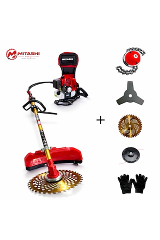 Mitashi Pro ST07 Benzinli Sırt Tırpan Çim Biçme Makinesi + Aksesuarlar