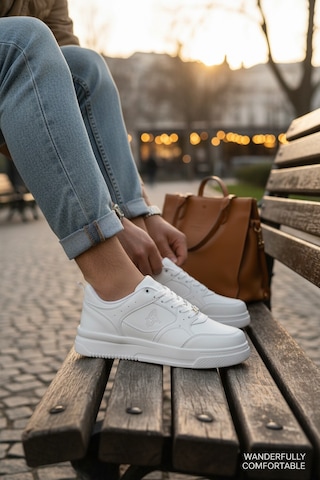 Enoch Dunk Low Kalın Düz Tabanlı Erkek Casual Sneaker Beyaz