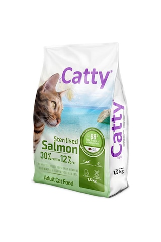 Catty Somonlu Kısırlaştırılmış Yetişkin Kedi Maması 1,5 Kg