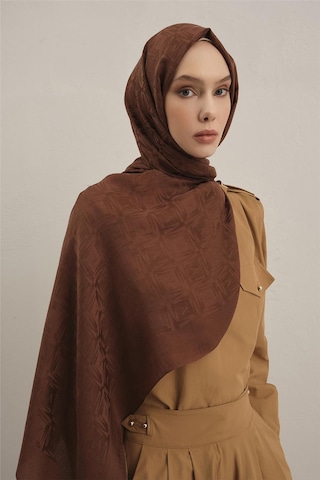 Armine Lyocell Naia Kare Monogram Şal 6 16 KAhverengi