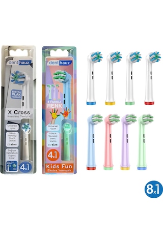 X Cross + Kids Fun Yumuşak Oral-b Uyumlu Yedek Diş Fırçası Başlıkları