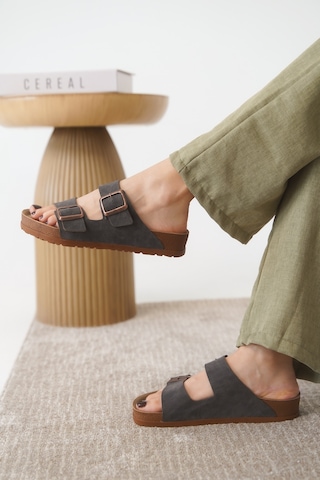 Daxtors Arizona Günlük Ortopedik Unisex Tokalı Terlik Kahverengi