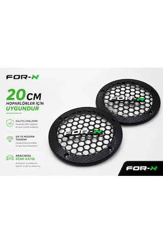 20cm Hoparlör Kapağı - For-x Logolu Plastik Midrange Hoparlör Kapak 20 Cm - 2 Adet