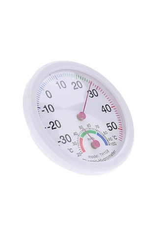 Jeemson Ev Okul Ofis İçin Zamanlı Sıcaklık Nem Ölçer -30 C/+50 C 20%-100% Nem Aralığı Zara Ahşap Desenli Asma Daire Şekli 7.5cm