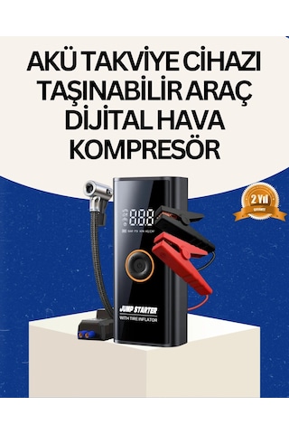 Taşınabilir Akü Takviye Ve Akıllı Lastik Şişirme Pompası