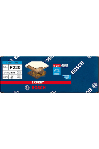 Bosch Expert C470 150 Mm 220 Kum Çok Delikli Zımpara Kağıdı 50'li 2608901142