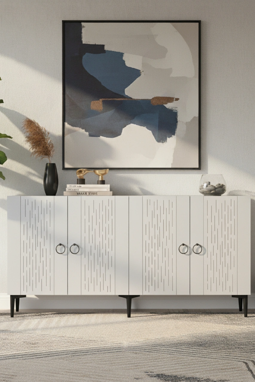 Ka1515b Raın150 Konsol, Kahve Köşesi, Tv Sehpası Beyaz 150cm Beyaz