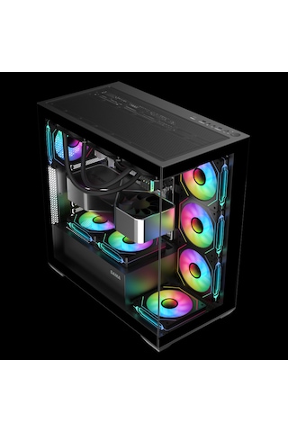 Sama Sv01bk Black, B750bk 750w, 80+ Bronze, Pcıe 5.1, Atx3.1, Tempered Glass Panel, Panoramic Tasarı