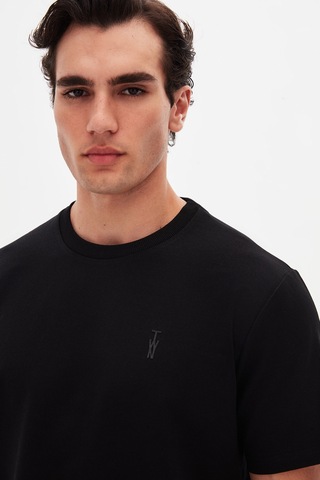 Twn Slim Fit Siyah Baskılı T-shirt 4ec14ort12025 Siyah
