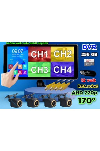 Dokunmatik Video Müzik Dvr Ekran 4 Ad 720p Ahd 170'' Kamera