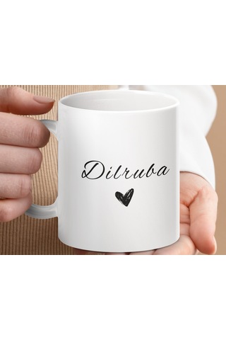 Dilruba İsimli Kupa Bardak, İsimli Bardak, Hediye Kupa Bardak, Kahve Kupa Bardak Beyaz