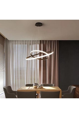 İkili Halka Model Sarkıt Modern Beyaz Işık Ultra Power Led Avizev