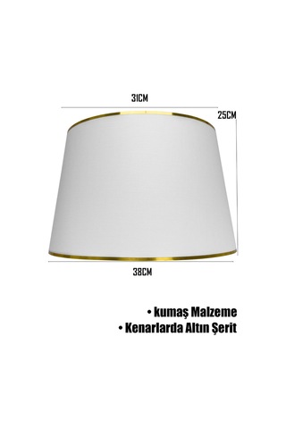 Beyaz Gold Şeritli Lambader Şapkası Beyaz