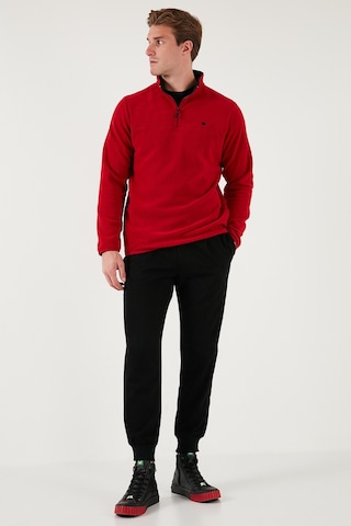 Buratti Slim Fit Anti-Pilling Tüylenme Yapmayan Bato Yaka Kışlık Şardonlu Erkek Polar 5906001 Bordo
