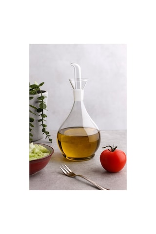 900 Ml Borosilikat Tombul Cam Yağdanlık Damlatmaz Yağlık / Sirkelik Şeffaf