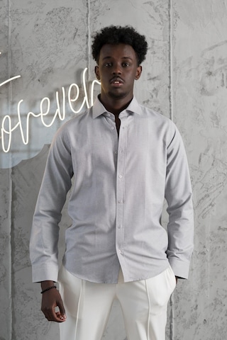 Advante Slimfit Yazlık Düz Pamuklu Gömlek Gri