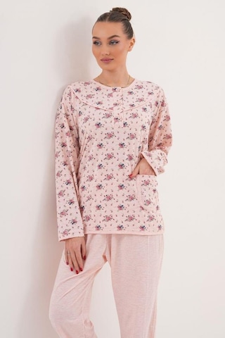 Mecit Pijama Mecit 6314 Pudra Kadın Büyük Beden Pijama Takımı Pudra