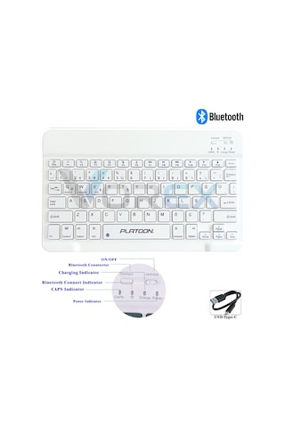 Pl-366 Bluetooth Kablosuz Klavye Type-c Şarjlı, Tablet Telefon Pc Uyumlu