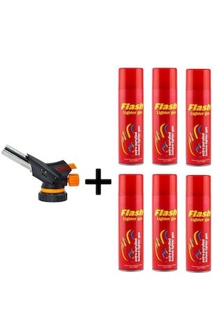 Tub Shop 1300 Derece Profesyonel Pürmüz Çakmak Ws-509c Kafa Çakmak 6 Adet Flash Gaz Kırmızı