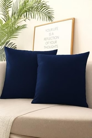 Vor Perde Kırlent Kılıfı 4 Lü Set - Gizli Fermuarlı - Kadife Dokulu Lacivert 43 X 43 Diğer