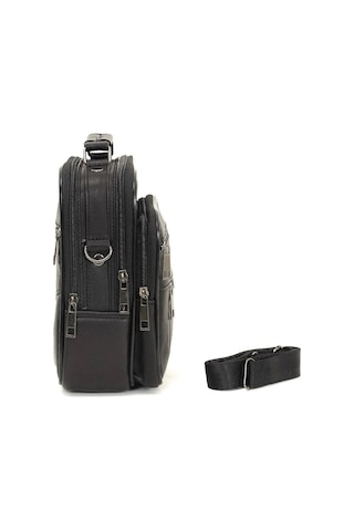 Tuldar Erkek Hakiki Deri Çelik Kasalı Fermuarlı El Ve Omuz Çantası 18x22 Cm Tul514 Siyah